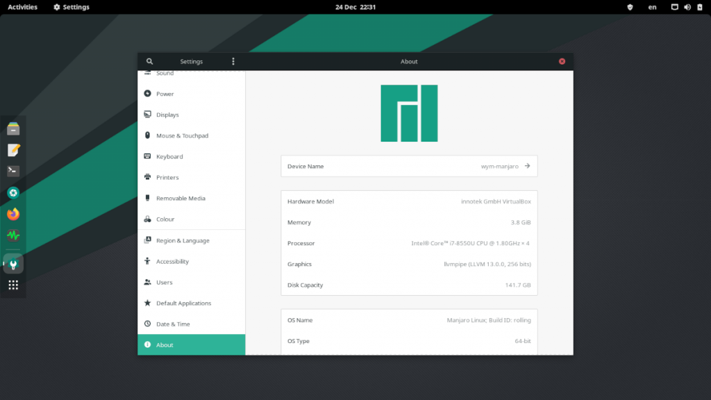 Manjaro 系统信息