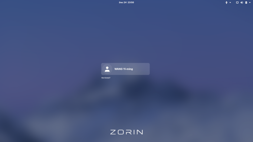 Zorin OS 登录界面