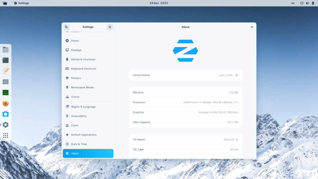 Zorin OS 系统信息