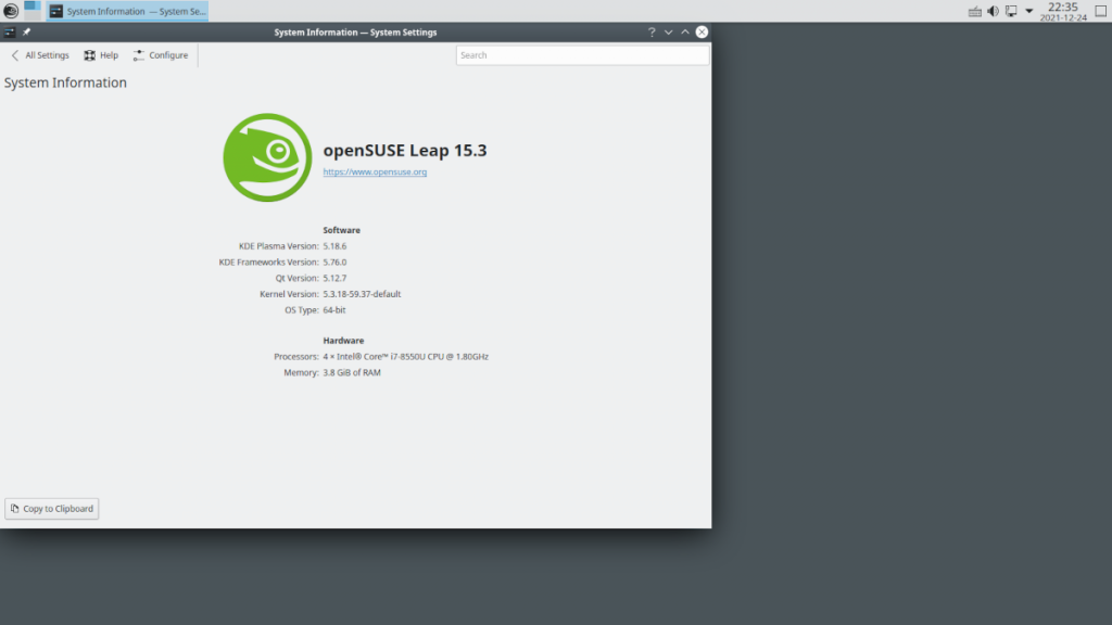 openSUSE 系统信息